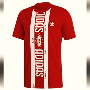 Adidas printed scarf red t-shirt size M